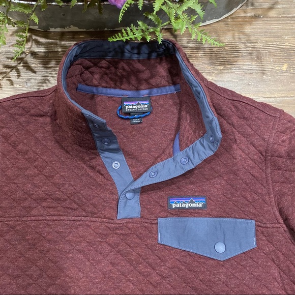 Patagonia burgundy quilted pullover xs - Picture 3 of 5